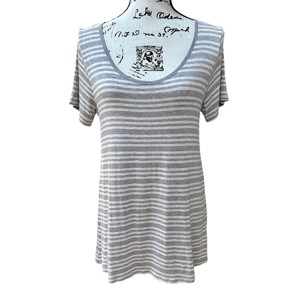 LuLaRoe Striped Beige & Tan Classic T Short Sleeve Top Size XS